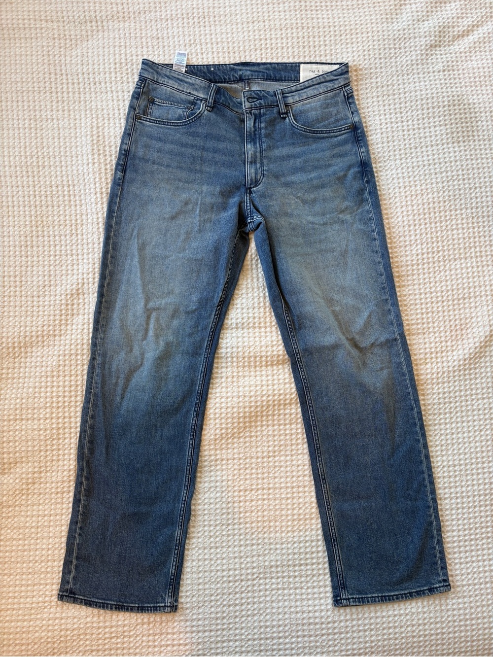 rag & bone Men's Straight Jeans in Medium Blue Wash